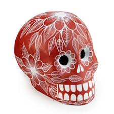 Because of this, much of its actual face has never been seen, except for its triangular, black eyes and a small area surrounding them. Red Day Of The Dead Skull Art Object
