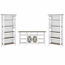 Maybe you would like to learn more about one of these? Key West Tall Tv Stand With Bookcases In White And Gray Engineered Wood Kws027g2w