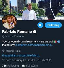 He revealed certain details about the potential move and backed sancho to. On Twitter Fabrizio Romano Appreciation Tweet Let S Congratulate Fabrizioromano On Reaching 1 Million Followers Most Reliable Journalist When It Comes To Transfers And Stuffs Thank You For Quick And Reliable News