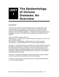 The Epidemiology Of Chronic Diseases An Overview