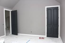 Gray Walls White Trim Black Doors Grey Walls White Trim Home Construction Black Interior Doors