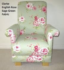 Boho floral fabric by the yard, abstract vibrant colors flowers and leaves print decorative furniture upholstery fabric for chair sofa bench. Clarke English Rose Fabric Child S Chair Sage Green Pink Floral Kid S Armchair Flowers Bedroom Chairs For Cherubs
