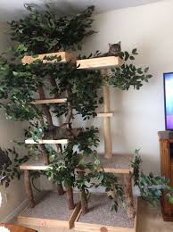 Cats are natural climbers, and will happily crawl all over tall structures. There Is A Company Selling Indoor Pet Treehouses That Look Like Actual Cats On Catnip