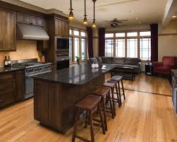 Dark Stain Kitchen Cabinets Design Pictures Remodel Decor And Ideas Hardwood Floors In Kitchen Wood Floor Kitchen Stained Kitchen Cabinets
