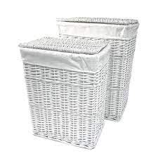Made from natural materials like plants and straw, wicker baskets are durable enough to put in your little one's room yet stylish enough to put anywhere in the house. K One Set Of 2 Willow Wicker Washing Laundry Baskets Bin Clothes Hamper Tapered Buy Online In Antigua And Barbuda At Antigua Desertcart Com Productid 164091264