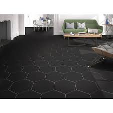 But while those tiny tiles are largely limited to bathroom floors and backsplashes, using larger format hex tiles has become a popular way to make a statement in just about any room in the home. Opal Black Porcelain Tile 11 X 13 100888619 Floor And Decor