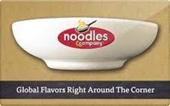 Get $5 bonus w/ $25 gift card purchase. Noodles Company Gift Card Discount