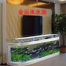We recommend that you measure the exact length, width and depth of your tv to ensure it will fit. Tv Cabinet Fish Tank Ecological Aquarium European Style Fish Tank Living Room Floor To Wall Bar Creative Glass Fish Tank Coffee Table