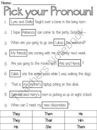 Pick A Pronoun From Ms Lyric On Teachersnotebook Com 1 Page 2nd Grade Worksheets First Grade Worksheets Pronoun Worksheets