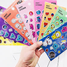 Bts Bt21 Stiker Kering Gambar Kartun Lucu Untuk Koleksi Shopee Indonesia