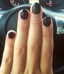 Almond Short Almond Shaped Matte Black Nails Short Almond Nail With Matte Black French Short Almond Shaped Nails Short Almond Nails Cute Gel Nails