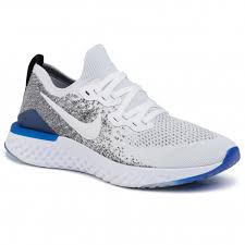 Design is powered by heat map data from the nike sports research lab ensures nike react foam is distributed across the shoe where you need it most nike swoosh logo Nike Epic React Flyknit 2 White Blue Cheap Nike Shoes Online