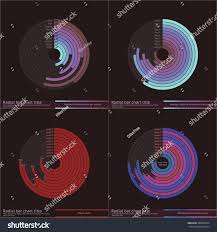 abstract radial bar charts set dummy science abstract