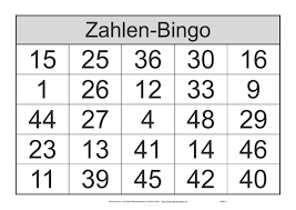 Anstatt der bingozahlen wurden verschiedene begriffe zum thema verwendet. Bingo Spielscheine Mit Zahlen Von 1 Bis 48