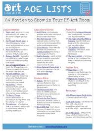 24 Movies To Show In Your High School Art Room The Art Of Education University Art School Art Room High School Art Room