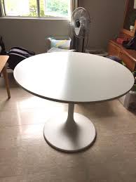 Everyone faces each other around a round table and you can make room for socializing by simply adding a leaf. Almost New Ikea Round Dining Table Furniture Home Living Furniture Tables Sets On Carousell