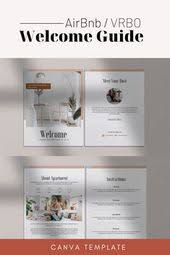 Airbnb Welcome Book Template Guest Book Canva Template Etsy In 2020 House Guide Book Template Airbnb