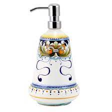 New listingla rondinella ischia signed italian pottery multicolor flourishes 7 3/4 vase. Italian Hand Made Ceramics For The Bathroom Soap Bottles Ceramic