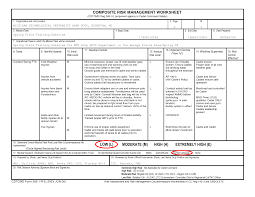 Risk management activities to meet any objective. Composite Risk Management Worksheet Worksheet List