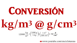 Convertir Kg M3 A G Cm3 Youtube