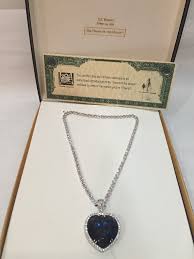 Titanic replica movie prop | ocean heart, heart shaped. Heart Of The Ocean Necklace Titanic J Peterman Certificate Authentic Ocean Necklace Ocean Heart Titanic Jewelry
