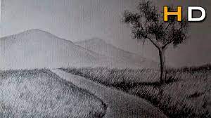 Oct 11, 2019 · a scale of 1/8 inch = 1 foot is commonly used to draw landscape design plans; How To Draw A Landscape With Pencil Step By Step Easy Timelapse Youtube
