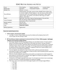 ESAC MEETING AGENDA AND NOTES