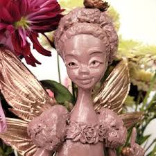 Taza de baño vintage rara de porcelana oriental con diseño floral de hada y  duendecillo y dorada y negra