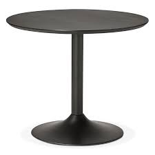 Monet antique black round dining table, wood with black wood base. Table Round Dining Design Or Office Maud In Mdf And Painted Metal O 90 Cm Black