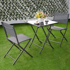 A circular outdoor rug placed under the bistro as one kind of the patio furniture, a bistro set is an ideal decoration for an outdoor garden area. 3 Pcs Bistro Set Garden Backyard Table Chairs Outdoor Patio Furniture Folding Hw51582 Patio Furniture Outdoor Patio Furniturebistro Set Aliexpress