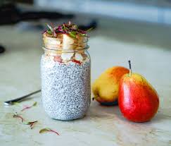 Pear Chia Seed Pudding Kayla Itsines Chia Seed Pudding Chia Seed Recipes Pudding Chia Seeds