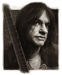 Malcolm Young sketch portrait Digital Art by Andre Koekemoer