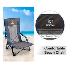 The best of beach chairs in 2021 blend portability, durability and affordability into one pleasant folding chair. Redcamp Low Beach Chair Folding Lightweight With High Back Portable Outdoor Concert Chair For Adults Camping Backpacking Sand Beachfront Decor