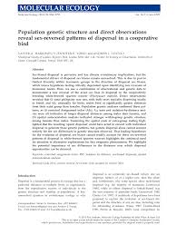 Population genetic structure and direct observations reveal  sex‐reversed patterns of dispersal in a cooperative bird