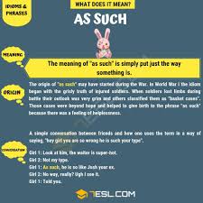 As Such What Does As Such Mean With Useful Examples In 2020 Idioms And Phrases English Writing Skills Other Ways To Say