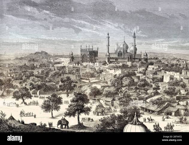Old view of New Delhi, India, 1857 Stock Photo - Alamy