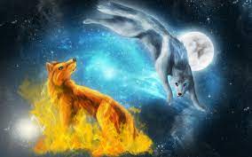 Wallpapers for mobile, iphone, ipad, tablets, android phones, windows phones and desktop backgrounds. Fire And Ice Wolves Wallpaper Fantasy Wallpapers 24381