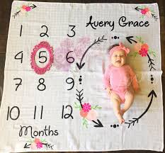 Month To Month Baby Blanket Baby Girl Milestones Monthly Etsy Monthly Baby Pictures Month Blanket Baby Baby Milestone Blanket