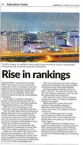 Rise In Rankings In 2020 Management And Science University University Rankings World University
