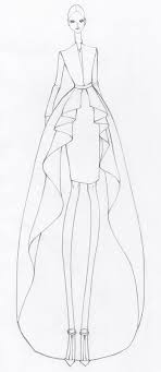 Fashion Illustration Cascading Hem Dress Fashion Design Sketch Issa Grimm Schizzi Di Moda Disegni Di Progettazione Di Moda Disegni Di Moda