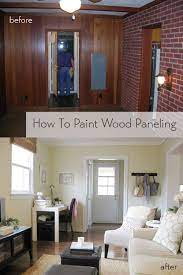 Pine ceiling beams and floors and an abundance of natural light offer sharp contrast to the deep navy blue walls in this cozy, rustic. How To Paint Wood Paneling Paneling Makeover Wood Paneling Makeover Painting Wood Paneling