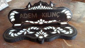 Tel Ve Sedef Kakma Masa Ustu Isimlik Ahsap Isciligi