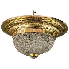 Art deco style boudoir lamp chandle. Art Deco Ceiling Lamp With Small Cut Glass Balls Circa 1920s For Sale At 1stdibs