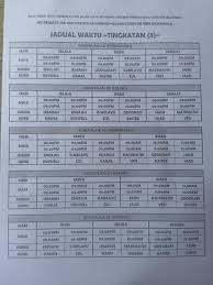Menunaikan sholat lima waktu sudah menjadi kewajiban bagi seluruh umat muslim. Jadual Waktu Pt3 2018 Yuran Ilmu Studio Setiawangsa Facebook