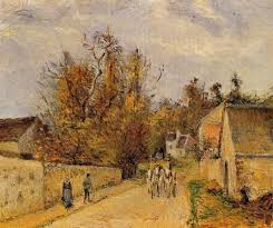 Camille Pissarro The Stage On The Road From Ennery To L Hermigate Pontoise Oil Painting Reproductions For Sale Camille Pissarro Camille Pissarro Paintings French Impressionist Painters
