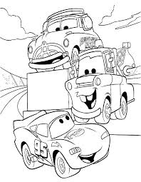 Three Cartoon Car Coloring Page Cartoon Car Car Coloring Pages Cartoon Coloring Pages Coloring Books Disney Coloring Pages