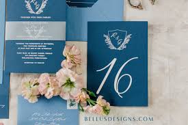 Blue Wedding Invitations Bellus Designs In 2020 Blue Wedding Invitations Blue And Blush Wedding Wedding Invitations
