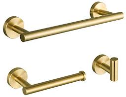 Create a comfy, unique abode with custom accessories. Gappo Brushed Gold Bathroom Accessories Stainless Steel Bath Hardware Set Include 12 Inch Hand Towel Bar Toilet Paper Holder Robe Towel Hooks Buy Online In Bahamas At Bahamas Desertcart Com Productid 145555855