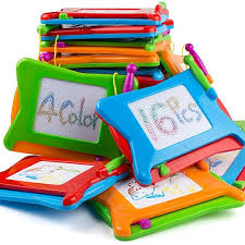 The frame has an integrated handle specifically designed for little hands, and this handle also doubles as a wall mount. Amazon Com 16pc Mini Magnetic Drawing Board 4 Colors Travel Size Erasable Doodle Magna Board Toy Magnetic Drawing Board Classroom Prizes Travel Size Products