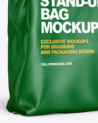 Paper Stand Up Bag Mockup In Bag Sack Mockups On Yellow Images Object Mockups